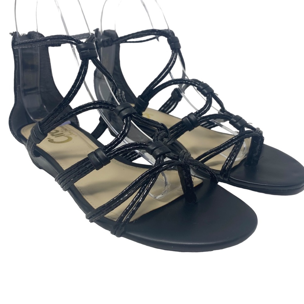 Circus by Sam Edelman Womens ANGEL Strappy Low Heel Wedge Sandal Black - Size 6